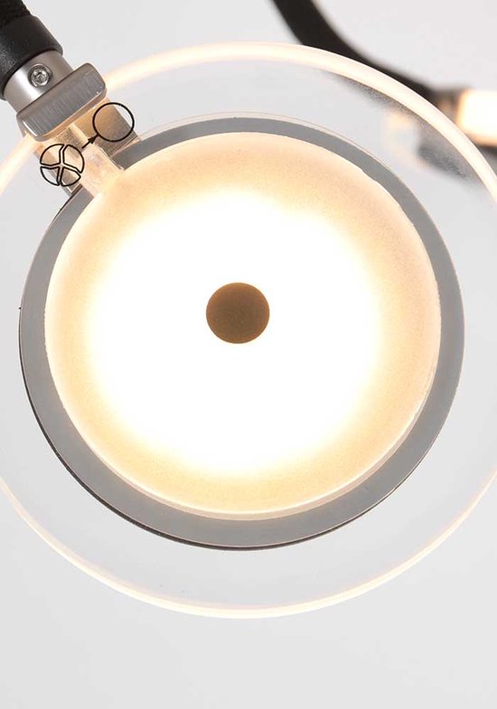 Plafondlamp Turound 3375ZW – Zwarte design lamp met glas, 91,5 cm, draaibaar en kantelbaar, Steinhauer, LED, dimbaar, 5000 lumen