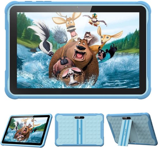 Spoused Kindertablet – 10.1 Inch – Kindertablet vanaf 3 jaar – 64GB – 4GB RAM– 6000 mAh Batterij - Incl. Beschermhoes & Ouder Control app – Blauw