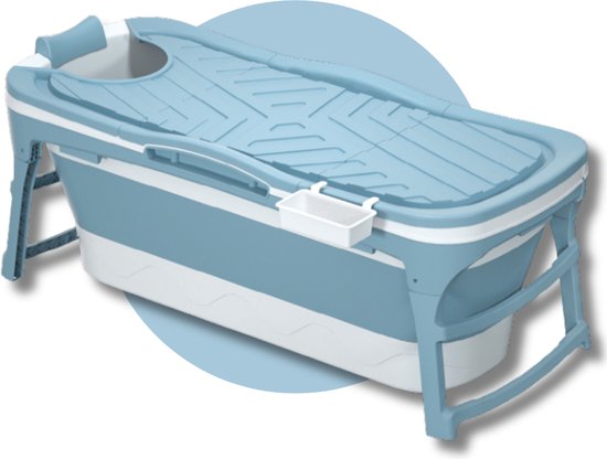 Livista® - Opvouwbaar Bad - Blauw - 143 cm - Inklapbaar - Bath Bucket - Met Onderwater LED, Kussen en Tas - 1 jaar garantie