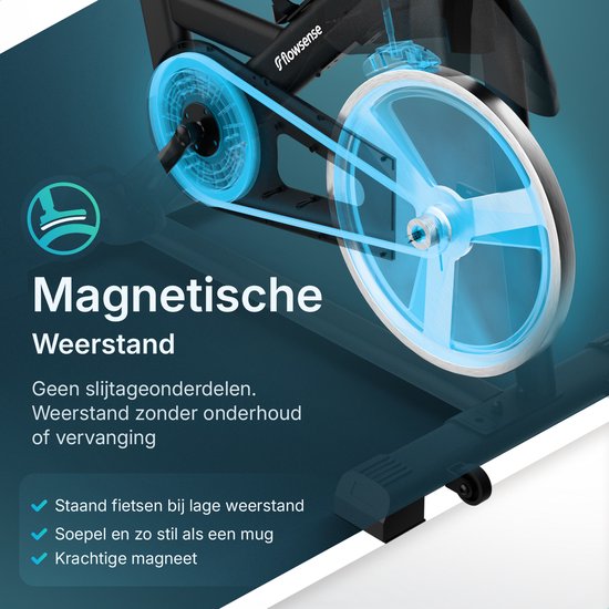 Flowsense Hometrainer Velair One - Home Trainer - Magnetische Weerstand - 3KG Vliegwiel - Incl. Tablethouder