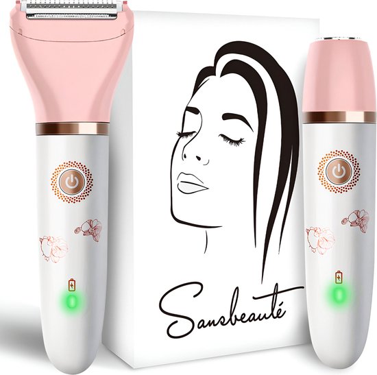 Sansbeauté® 2-in-1 Ladyshave – Elektrisch – Voor Gezicht, Oksels & Benen – USB Oplaadbaar