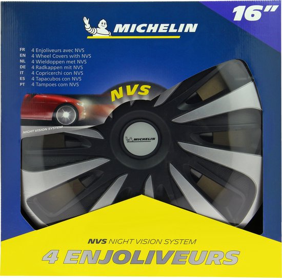 Michelin Wieldoppen 16 inch - zilver/zwart - nvs