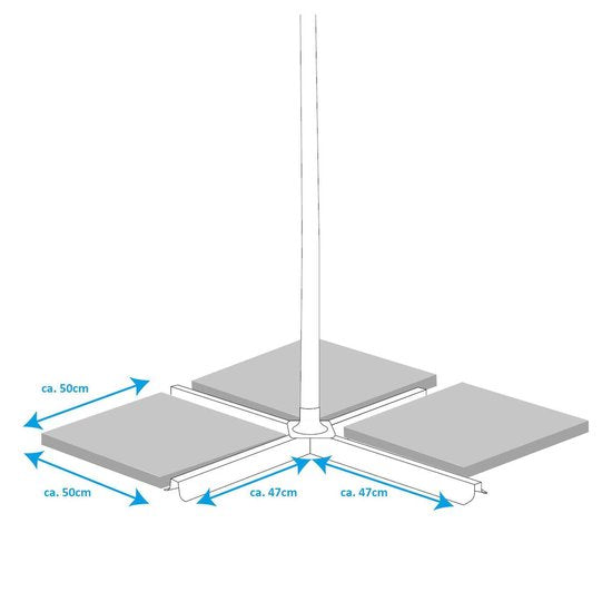 Lifetime Garden Zweefparasol met Voet - Parasol Kantelbaar - ⌀300 x 300 cm - Balkonparasol met Opdraaisysteem - Verstelbaar tot 3 meter hoog - Champagne Zonnescherm