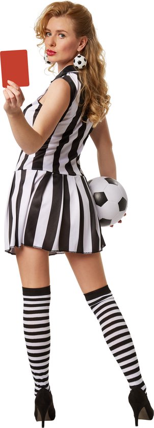 Dressforfun Vrouwenkostuum sexy scheidsrechter XXL - verkleedkleding kostuum halloween verkleden feestkleding carnavalskleding carnaval feestkledij partykleding - 301808