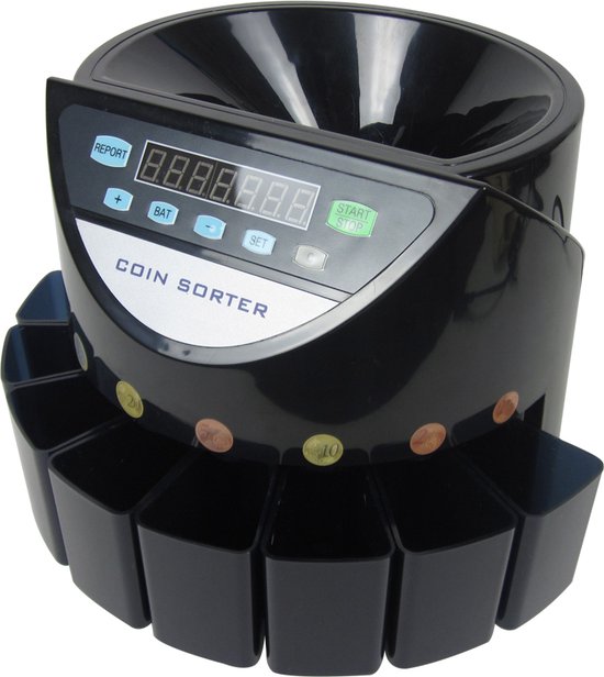 Truskore® - Geldtelmachine - Munttelmachine - Zwart - Muntsorteerder - Incl. Grats Opberg- en Stofhoes - Coin counting B9001