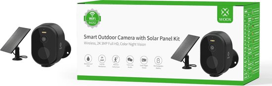 Smart WiFi draadloze beveiligingscameraset outdoor | WOOX R4252 - Zwart