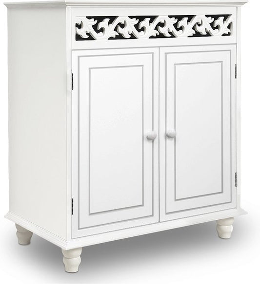 Dressoir Jersey – 2 Deuren 2 planken 76x65x35cm - Landhuisstijl Wit