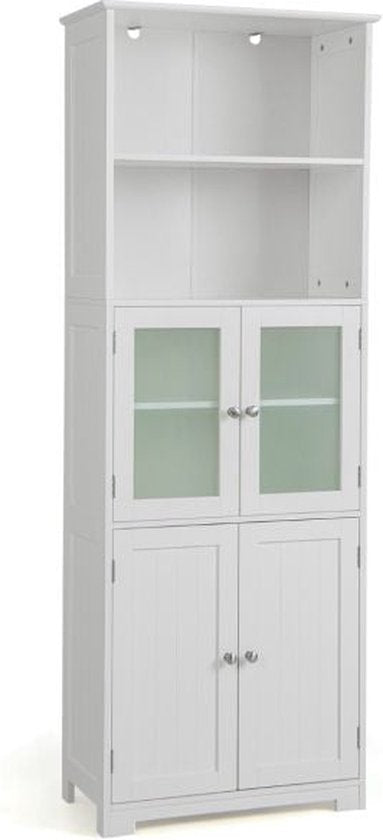 Coast Badkamerkast - MDF met glas - 60 x 30 x 163 cm - Wit