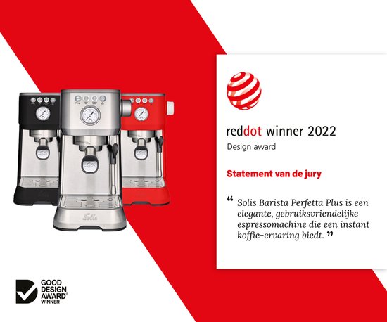 Solis Barista Perfetta Plus 1170 V2 Pistonmachine - Espressomachine - Koffiemachine met Bonen - Zwart