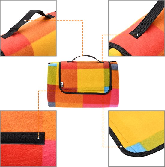 Detex Picknickkleed - 200x200cm XXL Waterdicht Opvouwbaar - Pixel