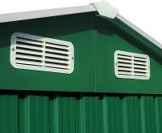 Gardebruk Metalen Tuinhuis - 1,8m² Fundering Schuifdeuren - Groen