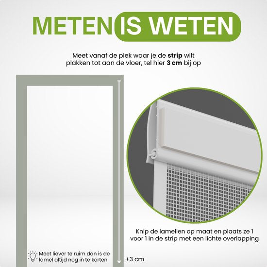 O'DADDY® Vliegengordijn Lamellenhor - 100x260 cm - Deurgordijn - Hordeur - Aanpasbaar Ontwerp - Glasvezel - Deurhor Wit