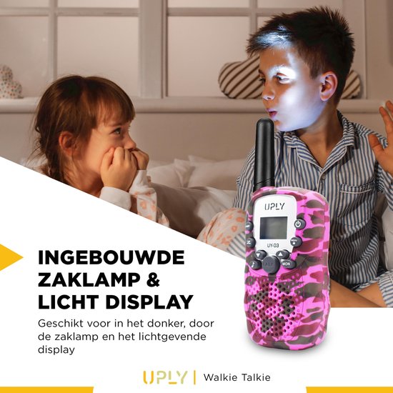 UPLY Walkie Talkie voor Kinderen en Volwassenen - Portofoon - 5KM Bereik - Set van 3