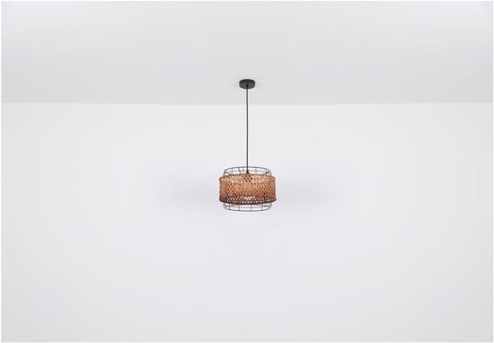 Vloerlamp GINA Metaal 151.0cm Matt zwart | Bamboe E27 1-Lichts