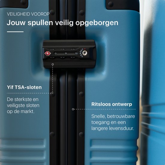 ONYX Hybrid Pro Handbagage Koffer met Voorvak 38 Liter - Gerecycled Polycarbonaat en Ritsloos Design - Reiskoffer met TSA slot en Spinner wielen - Lichtgewicht Trolley met Laptopvak - Glacier Blue