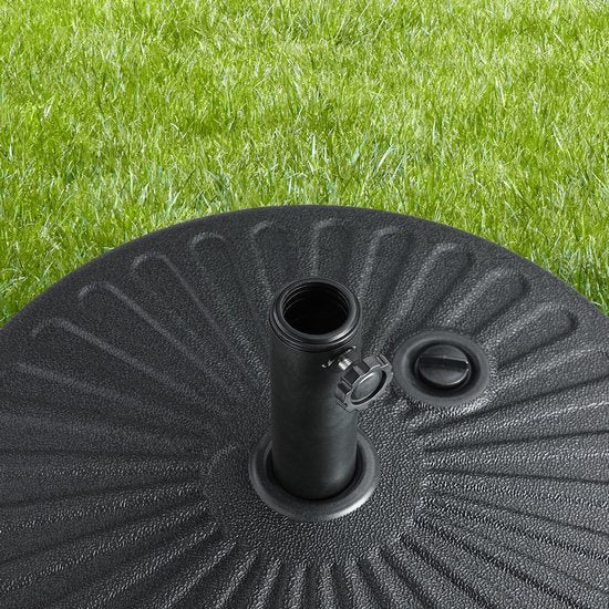 Casaria Parasolstandaard - tot 28 kg Vulbaar Kunststof – Zwart