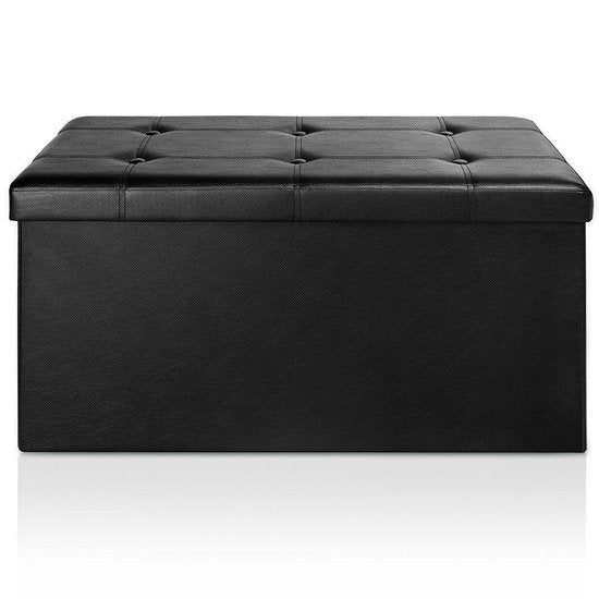 Casaria Opbergbank - 80x40x40cm 100L Kunstleer – Zwart