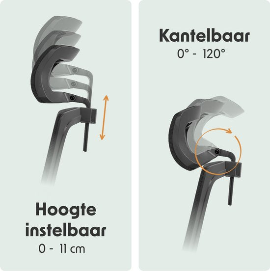 LifeGoods Ergonomische Bureaustoel - Extra Anti-Kras Wielen - NEN1335-gecertificeerd - Gamestoel - Office Chair - Volwassenen - Kantoorstoel - Zwart/Chroom