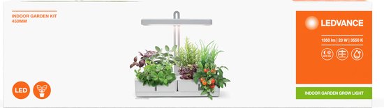 LEDVANCE Armatuur: voor alle oppervlakken, Indoor Garden KIT 45- WT / 2- W, 22-…24- V, stralingshoek: 11-, Neutraal Wit, 355- K, body materiaal: plastic/roestvrij staal, IP2-