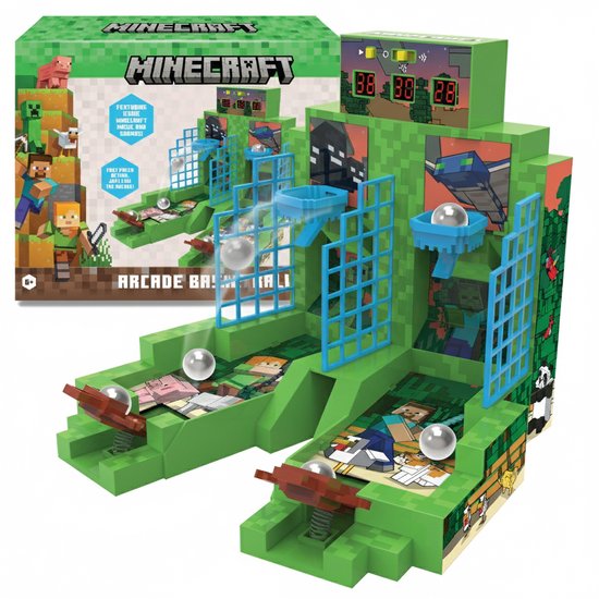 A Ambassador® Minecraft Basketbal - Mini Basketbal spel- Arcade - Elektronisch - 2 spelers - Gezelschap - Machine - Het grote sinterklaasboek 2025