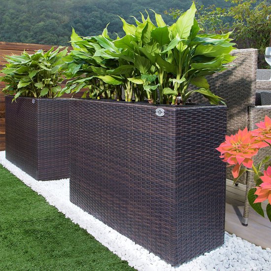 Casaria Staande Plantenbak – met Waterafvoer 83x30,5x60cm – Bruin