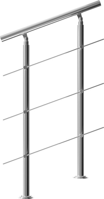 Monzana Trapleuning roestvrij staal 80cm 3 schoren