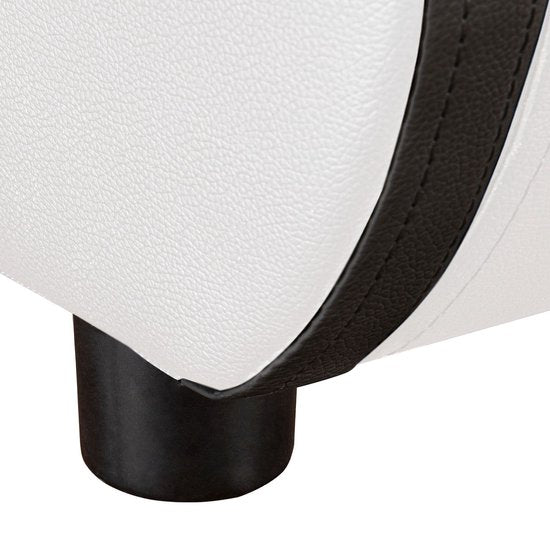 Juskys Gestoffeerd bed Sevilla - 140 x 200 cm - Wit - LED Verlichting