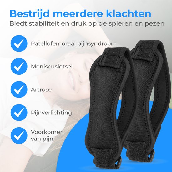 Nuvance - Patellabrace - Kniebrace - Set van 2 Kniebraces - Knieband voor Ondersteuning - Kniebandage voor Sport