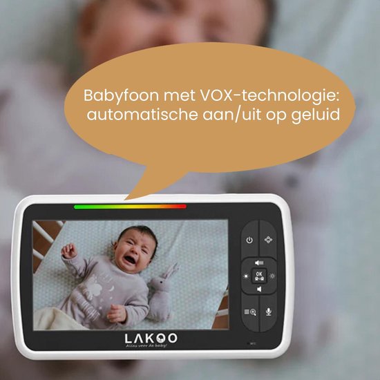 Lakoo PRO 5 Babyfoon - met Camera en Beeldscherm - 1080p Full HD - 5 inch monitor