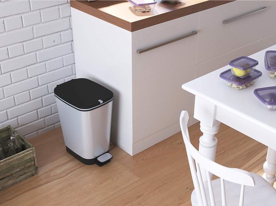 Kis Chic Bin Pedaalemmer - 50 l - Zilver - Maat L