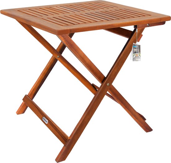 Casaria Bijzettafel - Acacia Hout Inklapbaar 70x70x73 cm - Bruin