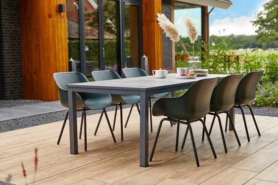 Hartman Sophie elegance tuinstoel - Donkergroen - set van 2 - zwart rondo onderstel