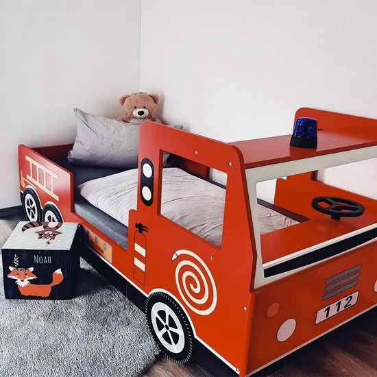 Casaria Kinderbed Brandweerauto – Incl. Lattenbodem - 200 x 90 cm
