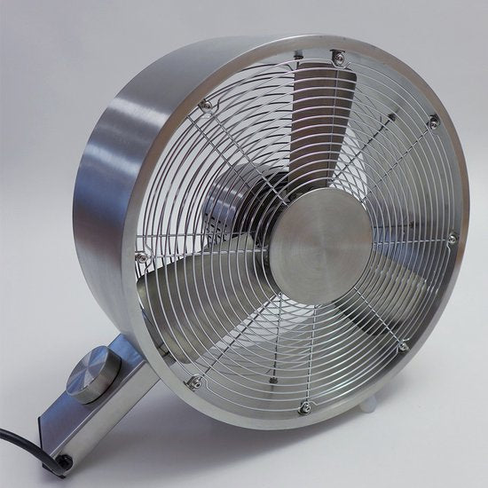 Stadler Form Q Vloerventilator – Brushed Metal – 2400 m³/u – Stil & Design – 3 standen - 40 m² / 100 m³
