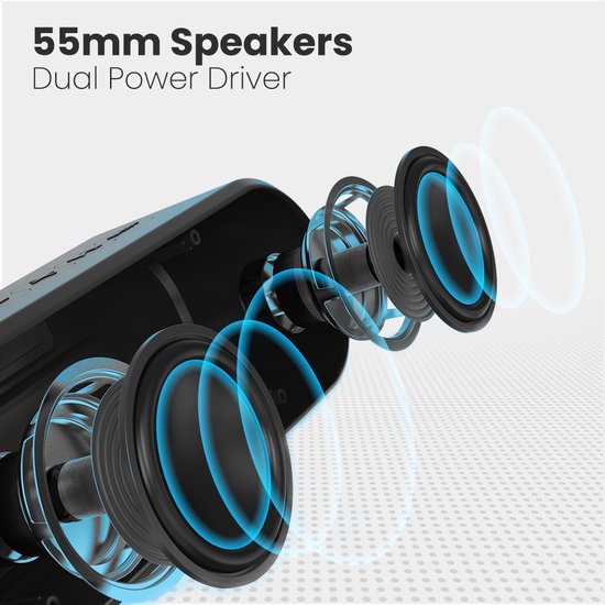 Auronic Bluetooth Speaker - Draadloze Muziek Box - 20 uur lang muziek luisteren - Extra Bass - Zwart