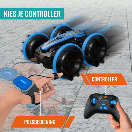 NAPI Bestuurbare Auto All-Terrain - RC Auto met 2 Accu's - Waterdicht - Speelgoed Autos Jongens - Buitenspeelgoed - Race Car/Boot Land & Water - 1,5u Speelplezier - Radiografisch - Aqua-Land Racer