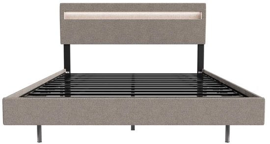 Zwevend bed Lissabon - 140x200cm - Kunstleer - Incl. LED - Beige