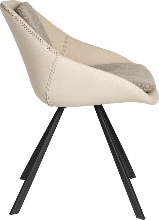 Dutchbone Wakefield Stoel Ivory - Set van 2