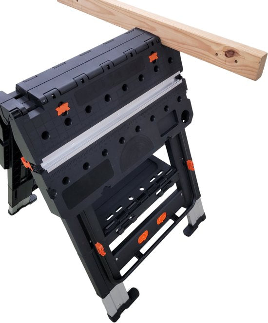Aldorr Professionele Vouwbare Werkbank - Verstelbare Werktafel met 450 kg Draagkracht - Robuuste en Stabiele Constructie - Compact en Lichtgewicht - Ideaal voor Zagen, Boren en Diverse Kluswerkzaamheden