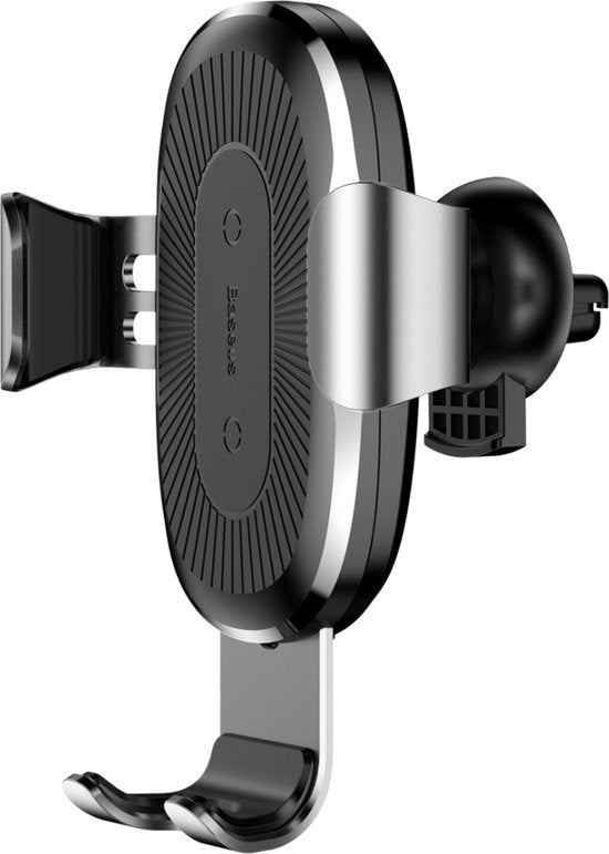 Baseus Gravity Car Mount Autohouder + Qi Draadloze Oplader Zilver