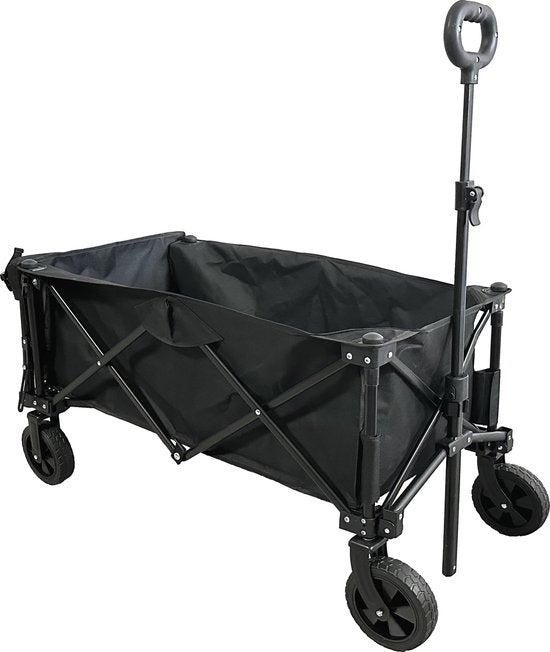 Bolderkar opvouwbaar inklapbaar met laadklep voor langere voorwerpen - strandwagen - stevige wielen en frame - 75 kg belastbaar