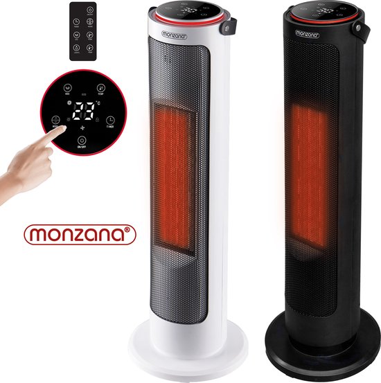 Monzana Keramische Ventilatorkachel 2000W - 4 Standen 15-35°C - Wit