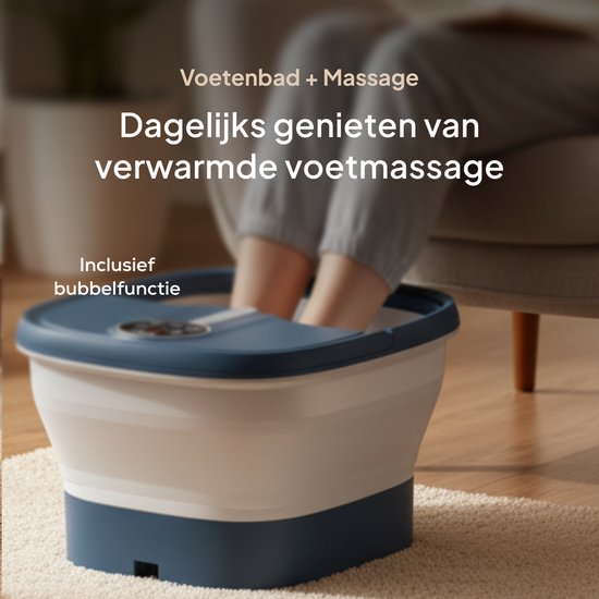 Brixy Voetenbad Automatische Massage - Voetmassage Apparaat - Elektrisch voetbad - Inklapbaar - Verwarmt Tot 48°C - 14L