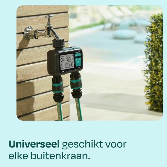 VONROC 2-weg watertimer – Besproeiingscomputer voor 2 zones – Instelbare bewateringstijd en - frequentie per zone