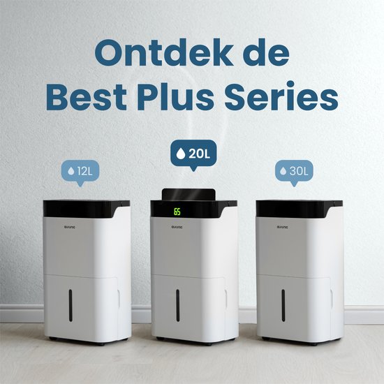 Auronic Luchtontvochtiger en Luchtreiniger - Better Plus Series - Ontvochtigt 20L per dag - 5L Waterreservoir - Slaapkamer, Badkamer, Woonkamer en Kantoor - Vochtvreter voor in Huis - Wit