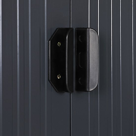 Gardebruk Tuinhuisje Metaal - Met Fundering & Deuren – 196x122x180 cm - Antraciet