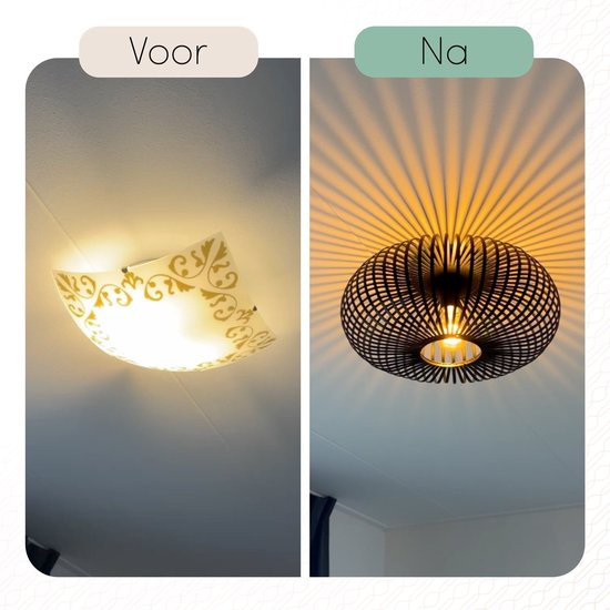Nolt Plafondlamp - Plafonniere E27 Lamp - Industrieel - ⌀ 40cm - Zwart