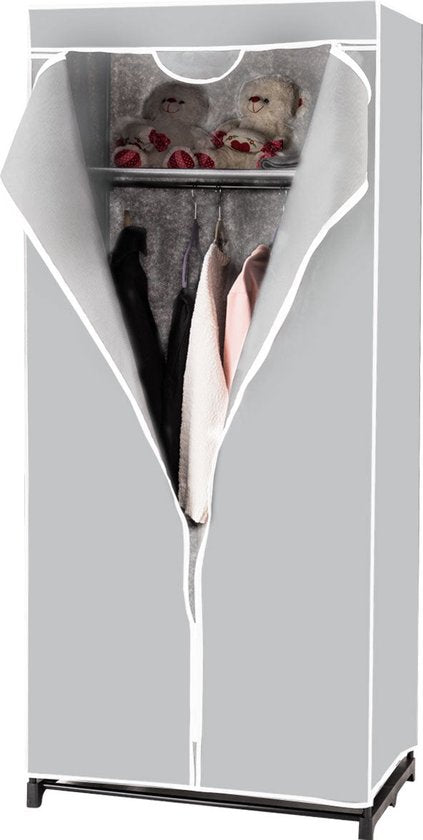Coast kleurkeuze garderobe stofkast met kleding staafgrijs 75 x 50 x 170 cm