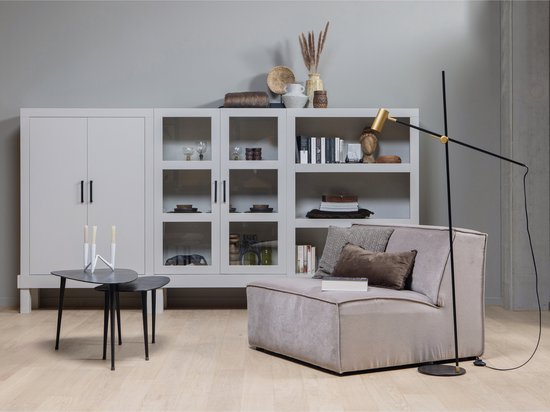 WOOOD Triangle Bijzettafel - Metaal - Zwart Nikkel - 49x89x49 - Set van 2