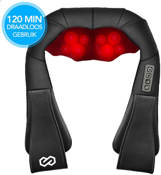 Infinity Goods Draadloos Shiatsu Massagekussen - Elektrisch - Warmtefunctie - 8 Massagekoppen